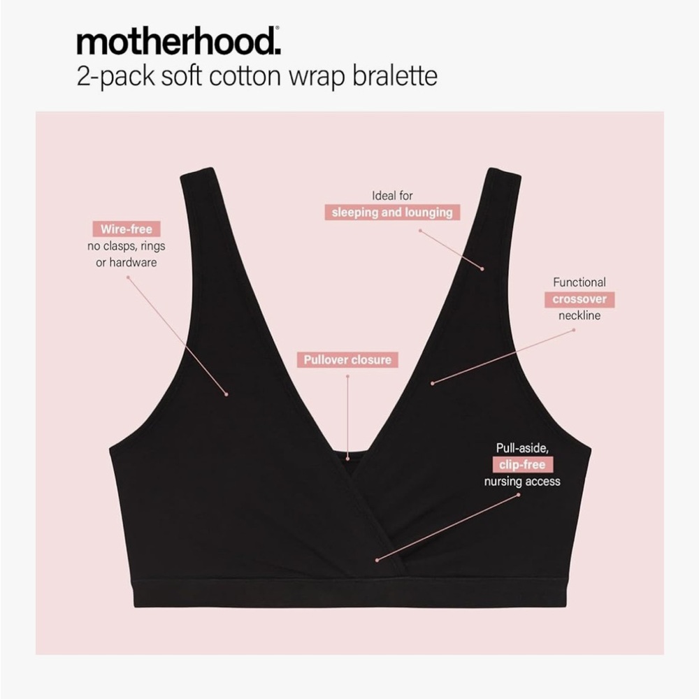 4 Motherhood maternity wireless nursing bras/bralettes size Large - Picture 2 of 6